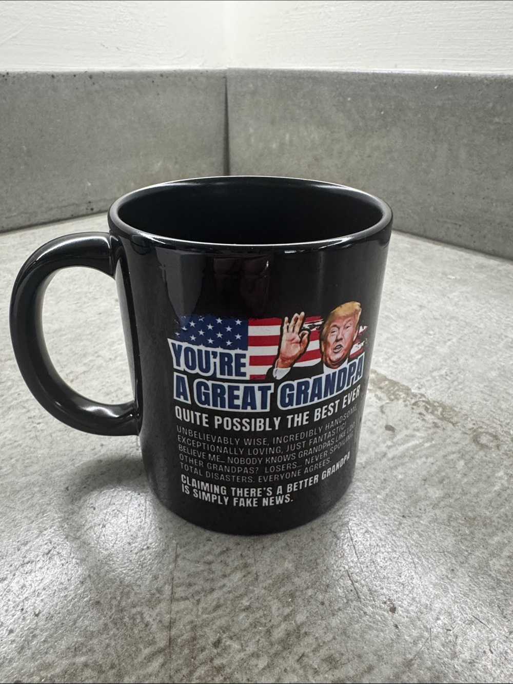 You're A Great Grandpa Black Ceramic Mug - Patriotic Grandpa Gift